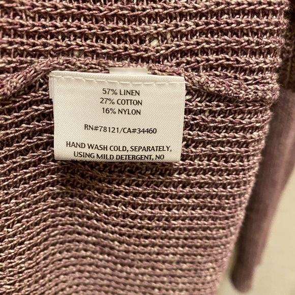 Eileen Fisher Linen Blend Open Front Knit Cardigan Size Petite Small - Picture 8 of 10